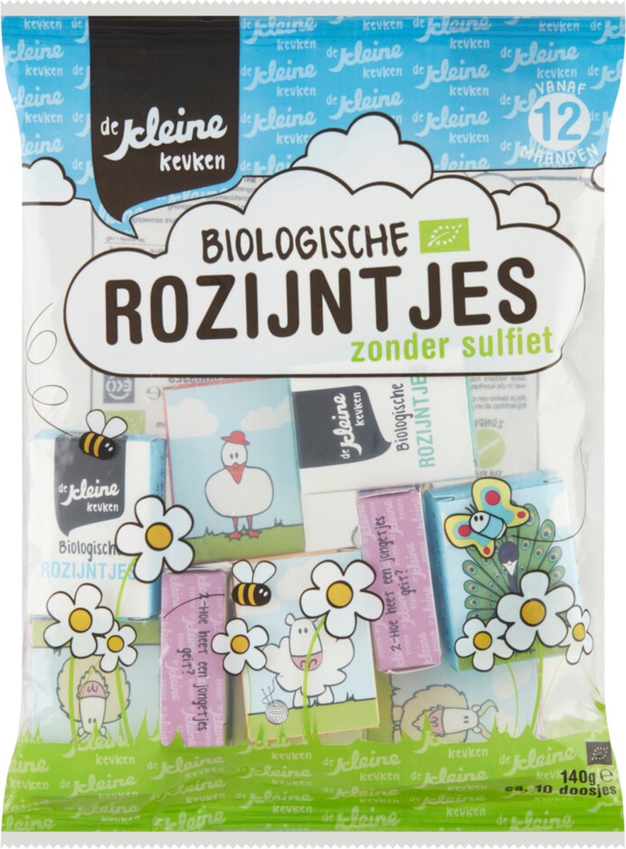 Goedkoopste 3x de Kleine Keuken Bio Rozijntjes 140 gr