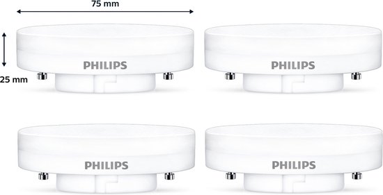 4 pièces Philips LED GX53 5,5W 500lm 2700K Mat Non Dimmable