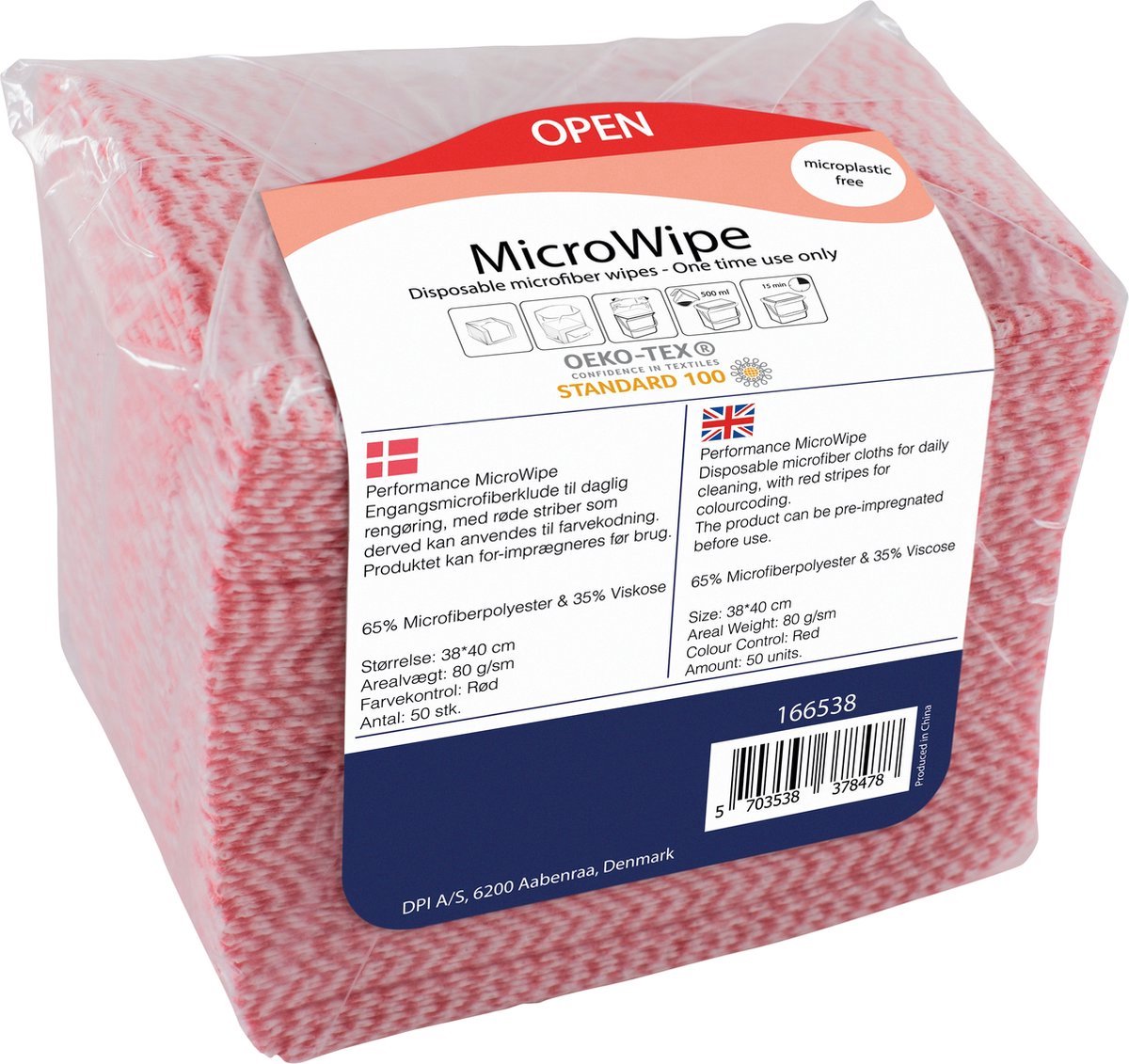 Abena Wegwerp Schoonmaakdoekjes - 50 Stuks - Schoonmaakdoekjes Microvezel - Microvezeldoekjes - Wegwerp Doekjes - Rood