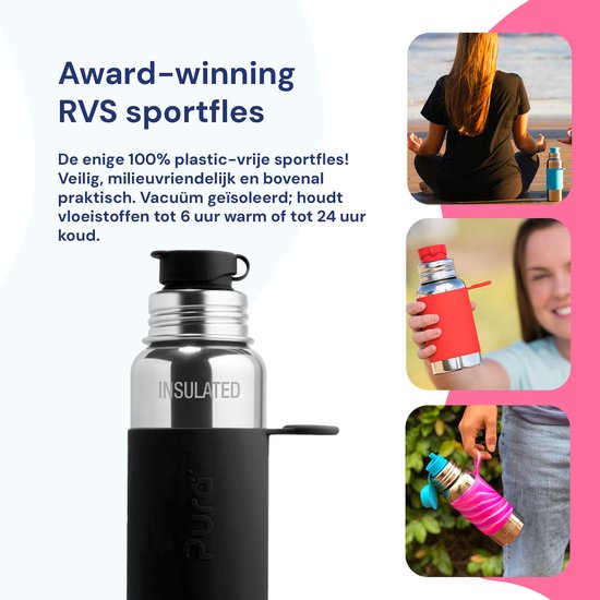 Pura Thermos Sportfles 650 ml Thermoskan Thermosbeker Plasticvrij