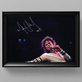 Michael Jackson Ingelijste Handtekening – 15 x 10cm In Klassiek Zwart Frame – Gedrukte handtekening – King of Pop - Billie Jean - Thriller - MJ - Neverland - The Jackson 5