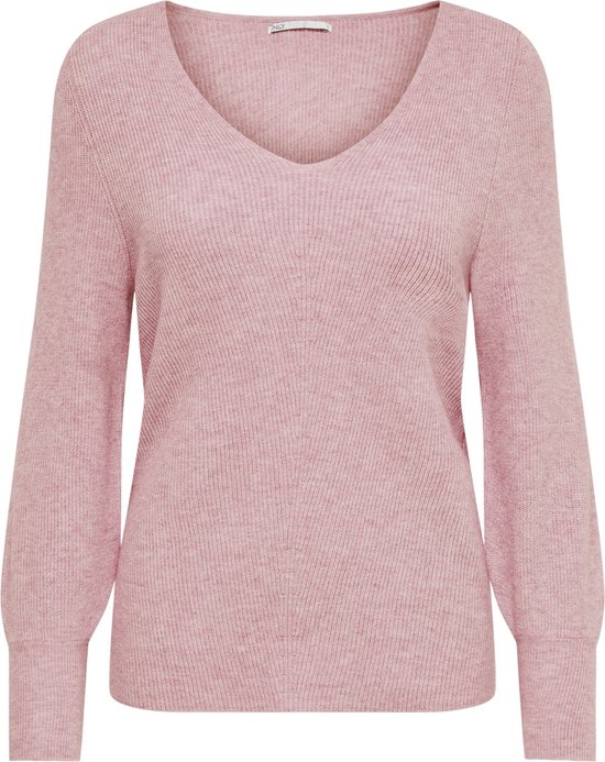 Only Pull Onlatia L/s Col V Cuff Knt Noos 15230147 Rose Pink/w. Taille pour femme mélangée - M