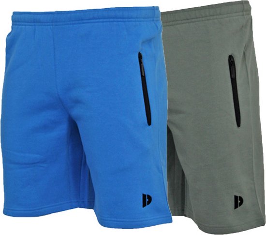 2-Pack Donnay Joggingshort - Sportshort - Heren - Maat XXL - True blue/Jungle green (548)