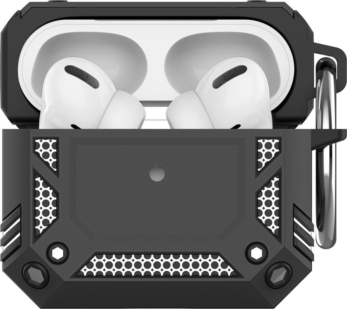 Nuvex Hoesje Geschikt voor Airpods 3 Armor Case Zwart Oplaadcase Beschermhoesje Oordopjes Cover