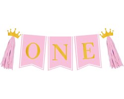High chair banner - First birthday girl