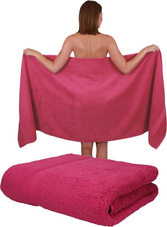 2-delige saunahanddoekenset 100% katoenen badstof XXL badhanddoek strandhanddoek maat 80 x 200 cm