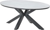 Garden Impressions Edison tafel - ovaal - 180x115 cm - carbon black - grey teak Vironwood