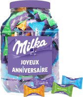 Milka Moments chocolademix "Joyeux Anniversaire" - chocolade verjaardagscadeau - chocolade met hazelnoot, Alpenmelkchocolade, Oreo en toffee - 1000g