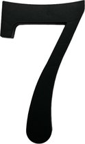 Huisnummer Zwart Nummer 7 - Groot 17,5 cm XL - Mat Zwart - Kunststof