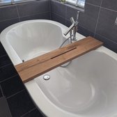 Maison DAM - Planche de bain eikenhout naturel - 65x20x3cm - Avec niche tablette - 2x huilé