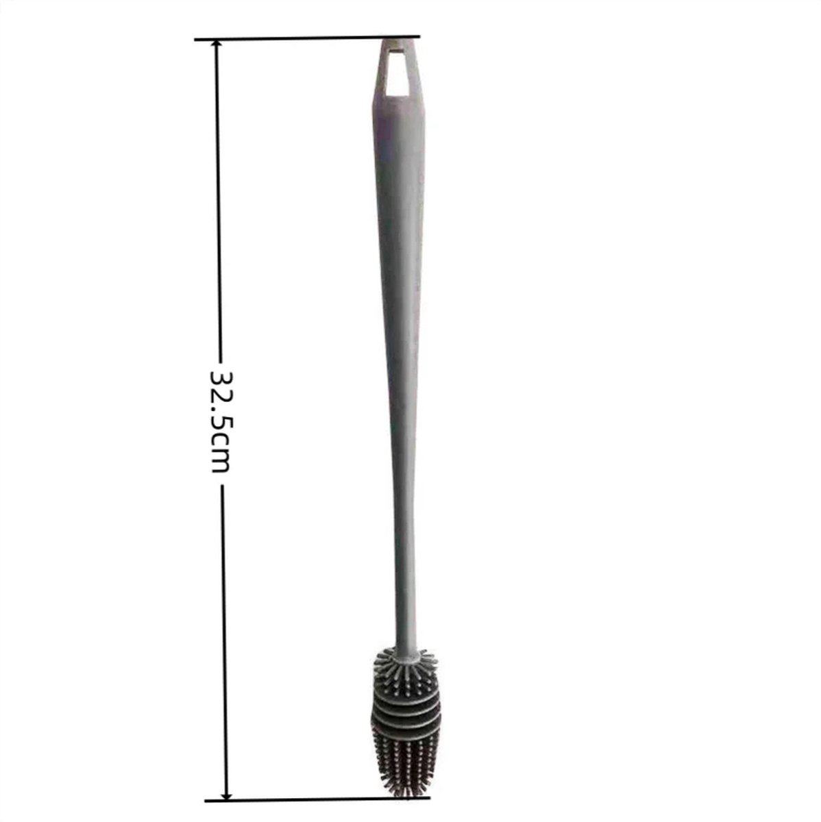 Reinigingsborstel 32 5 cm lang Siliconen Beker Borstel Cup Scrubber Glasreiniger Keuken Reinigingsgereedschap Lange Steel Drinken Wijnglas Fles Glazen Beker Reinigingsborstel Grijs