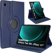 Draaibaar Hoesje - Rotation Tabletcase - Multi stand Case Geschikt voor: Samsung Galaxy Tab A9+ (Plus) 11 inch 2023 (SM-X210, SM-X215, ,SM-X216, SM-X218) Donkerblauw