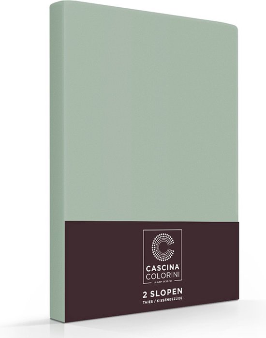 Premium Egyptisch percale katoen kussenslopen groen - 65x65 - set van 2 - meest luxe katoensoort - hogere weefdichtheid en garenfijnheid - perfecte pasvorm