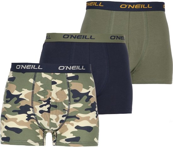 O'Neill - 3 Pack Boxershorts - Maat M - Camo & Plain - 95% Katoen - Zomer - Vakantie