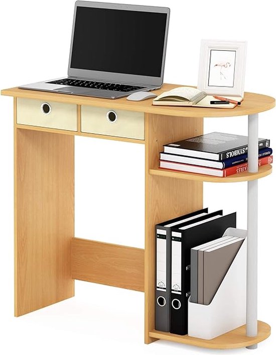 IBF Massief echt houten computerbureau, 152,4 cm rustiek natuurlijk