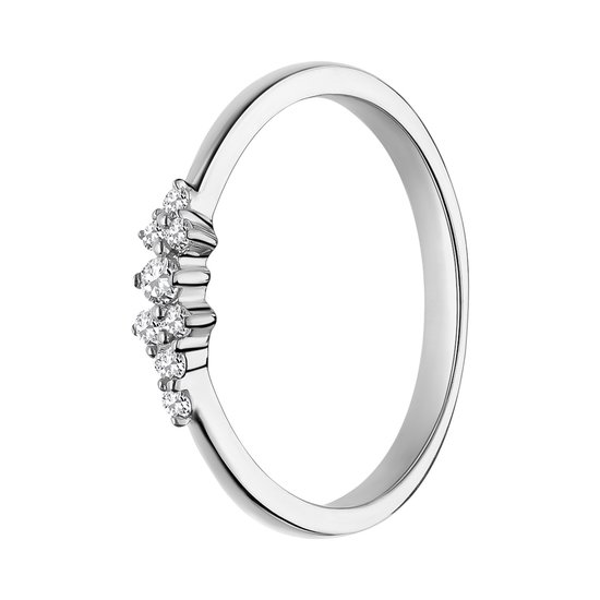Lucardi - Dames Zilveren ring zirkonia - Ring - 925 Zilver