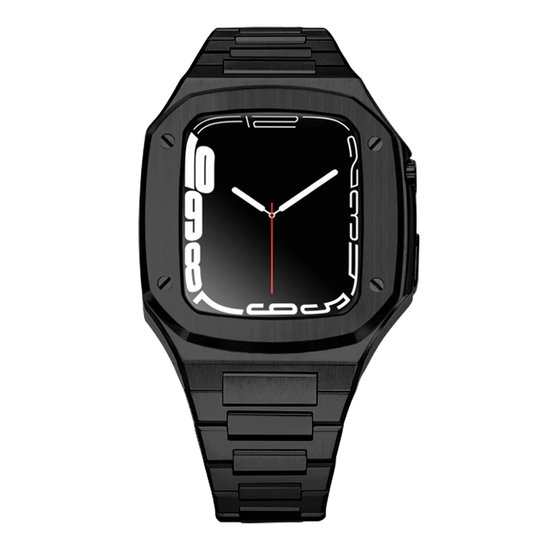 DrPhone AegisForge - 360 Graden Metalen Cover - Horlogeband - 44mm - CNC - Verander je Apple Watch 4/5/6/SE in Luxe Horloge
