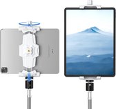 iPad en telefoon statief mount adapter met bal hoofd, iPad houder voor statief, 360 draaibare tablet klem mount past op iPad Pro 12.9, iPad Air Mini 3 4, Galaxy Tab, Surface Pro 8, selfie Stick (5.3-10.6")