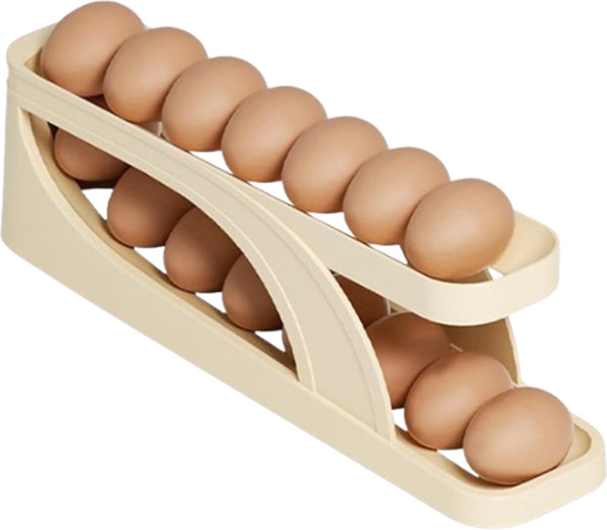 Eierhouder 2 verdiepingen - Creme - Kunststof - 34 x 8 cm - 2 story eggholder