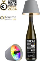 Sompex Flessenlamp " TOP " met houdbare kurk 2.0 | Led| Grijs - indoor / outdoor - oplaadbaar | RGB