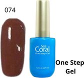 SeaCoral One Step No Wipe Gellak, Gel Nagellak, GelPolish, zonder kleeflaag, UV en LED, kleur 074
