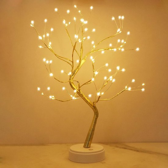 Led-boomverlichting, led-lichtboom, warmwit, verstelbare takken, 108 leds, boomlamp, decoratieve boomverlichting, binnendecoratie, USB/batterijvoeding