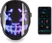ProductPlein - Bluetooth LED masker - Verkleedmasker - Met app - Android - IOS - Festival - Inclusief USB kabel - PVC - ABS - One-size - zwart