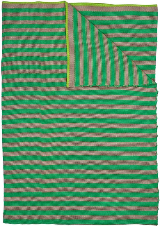 Plaid Pip Studio Bonsoir Stripe Throw - Green