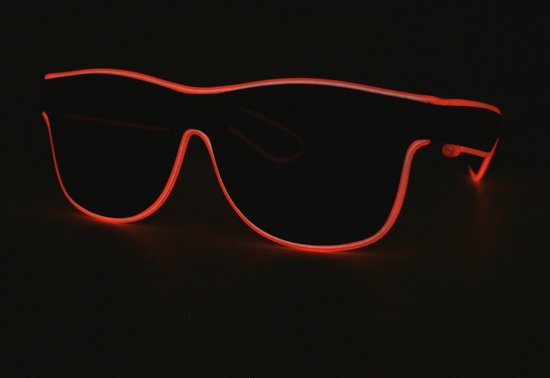 LOUD AND CLEAR® - LED Bril Oranje - Draadloos - Oplaadbaar - Lichtgevende Bril - Bril met Licht - Feestbril - Party Bril - Carnaval