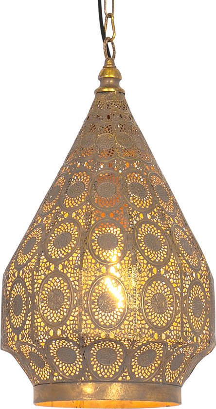 QAZQA mowgli - Oosterse Hanglamp - 1 lichts - Ø 26 cm - Goud - Woonkamer | Slaapkamer | Keuken