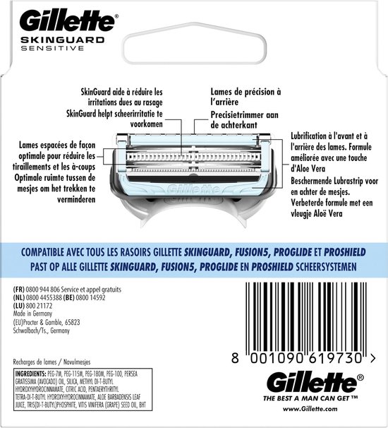 Gillette Skinguard Sensitive Scheermesjes Aloë Vera voor Mannen - 6