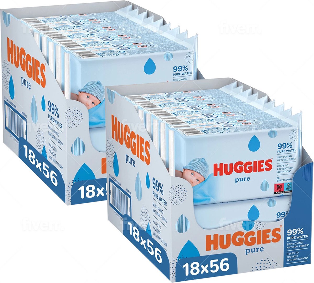 Goedkoopste Huggies - Pure - Billendoekjes - 2016 babydoekjes - 36 x 56