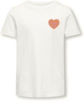 T-shirt Filles ONLY KOGSENNA S/ S HEART TOP BOX JRS - Taille 146/152
