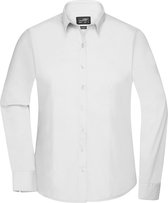 James and Nicholson Blouse Dames à manches longues (Wit) Taille S