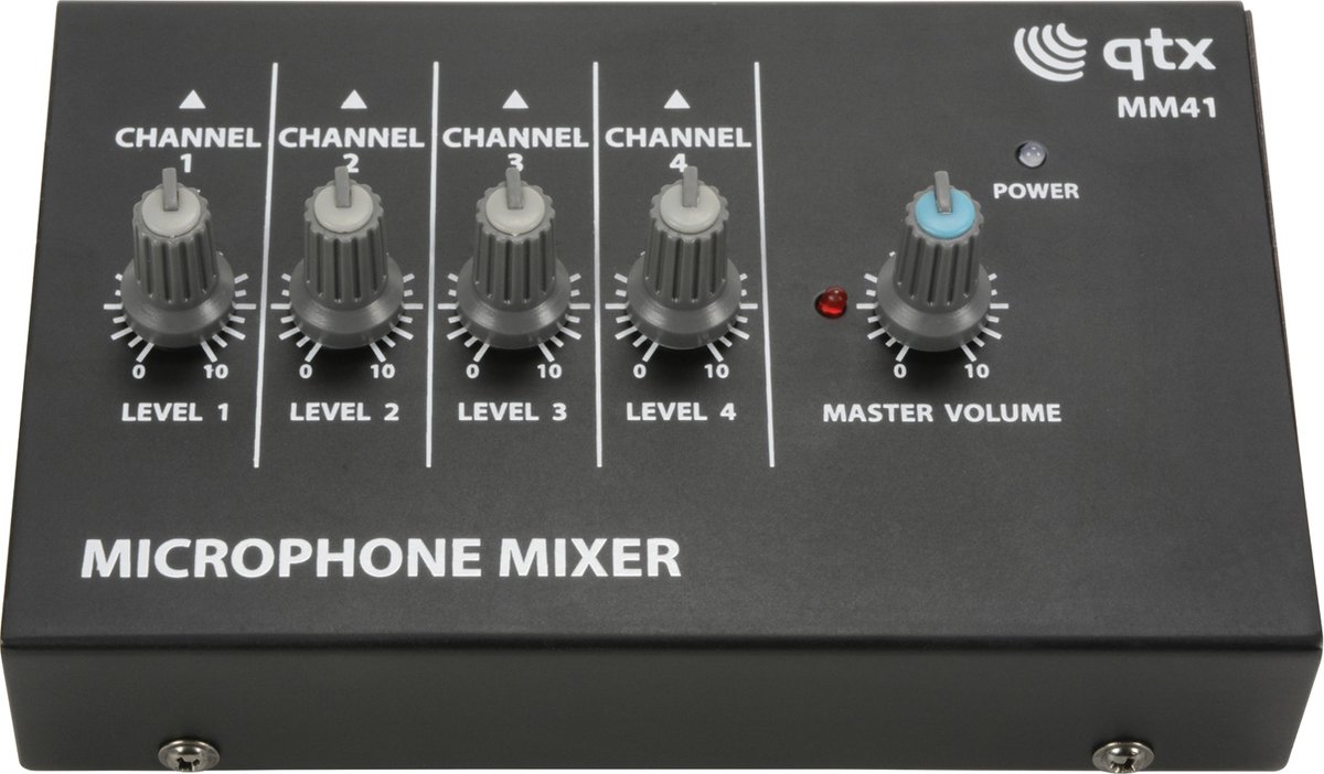 Qtx MM41 4 kanaals mini microfoon mixer