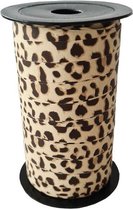 cadeaulint - Paperlook krullint Cheetah - inpak lint - rol van 50 meter