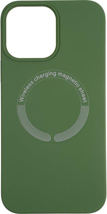 Premium Liquid Case Geschikt voor Apple iPhone 13 met Camera Shield Geschikt voor MagSafe - FuturiQ - Donkergroen