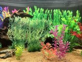 Aquariumdecoratie, 14 stuks kunstgroene waterplanten, zeewier van kunststof, voor alle vissen en huisdieren