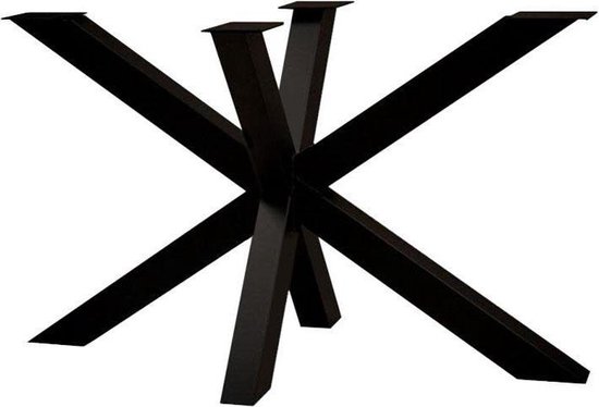 Zwarte stalen matrix tafelpoot hoogte 75 cm en breedte 140 cm (koker 6 x 6)