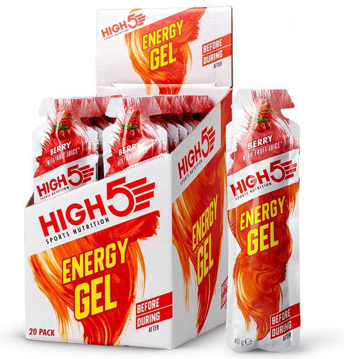 HIGH5 - Isotonic Energygel - Berry smaak - Energie gel - Isotone Sportgel - Hardlopen & Wielrennen - 20 x 40ml