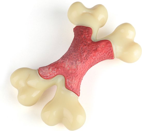 Jouet robuste en forme d'os en nylon - Structure Wishbone - Os à mâcher durable - Os pour chien en nylon - Wit