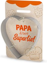 Koekvorm, hart vorm, koekjesvorm, lieve papa, cadeau idee vaderdag, origineel cadeau voor papa