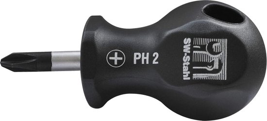 SW-Stahl 31609L Tournevis avec fente cruciforme I PH2 x 25 mm I Tournevis cruciforme I Outil de tournevis I Tournevis cruciforme PH extra court