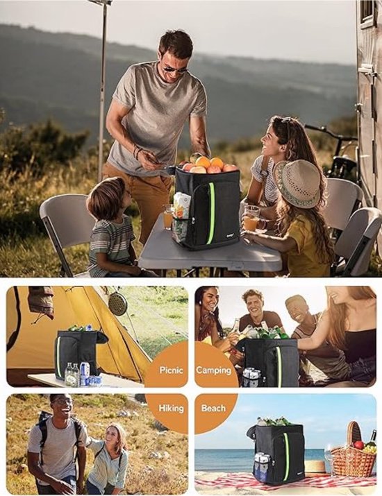 Sac à dos réfrigérant 30 litres - Sac à dos thermique - Sac à dos Cooler - Sac à dos réfrigérant - avec décapsuleur - Porte-bouteille