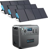 BLUETTI Solar Generator AC200P met 3*PV120 Zonnepaneel, 2000Wh LiFePO4-batterij met 2 2000W AC-Uitgangen (4800W Piek), Draagbare Krachtcentrale voor Buiten Kamperen, Camperreizen, Thuisgebruik
