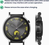 kwmobile 2x cover geschikt voor Huawei Watch GT4 41mm - Fitnesstracker cover van gehard glas en kunststof frame set transparant / zwart