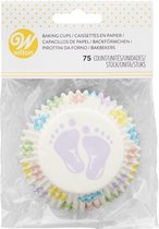 Wilton - Caissettes à cupcakes - Pieds de bébé - pk/ 75
