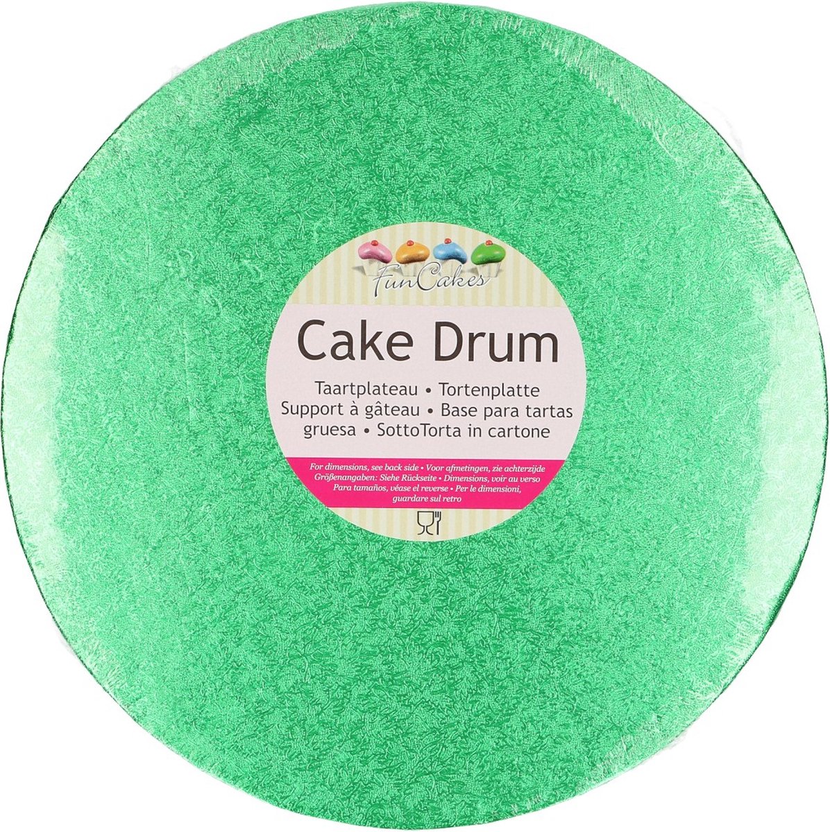 FunCakes Cake Drum - Taartplateau - Rond - Groen - Ø30,5 cm