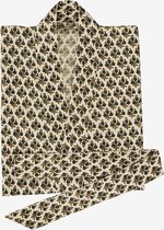 Madam Stoltz Kimono - Katoen - Beige, olijf, mosterd print