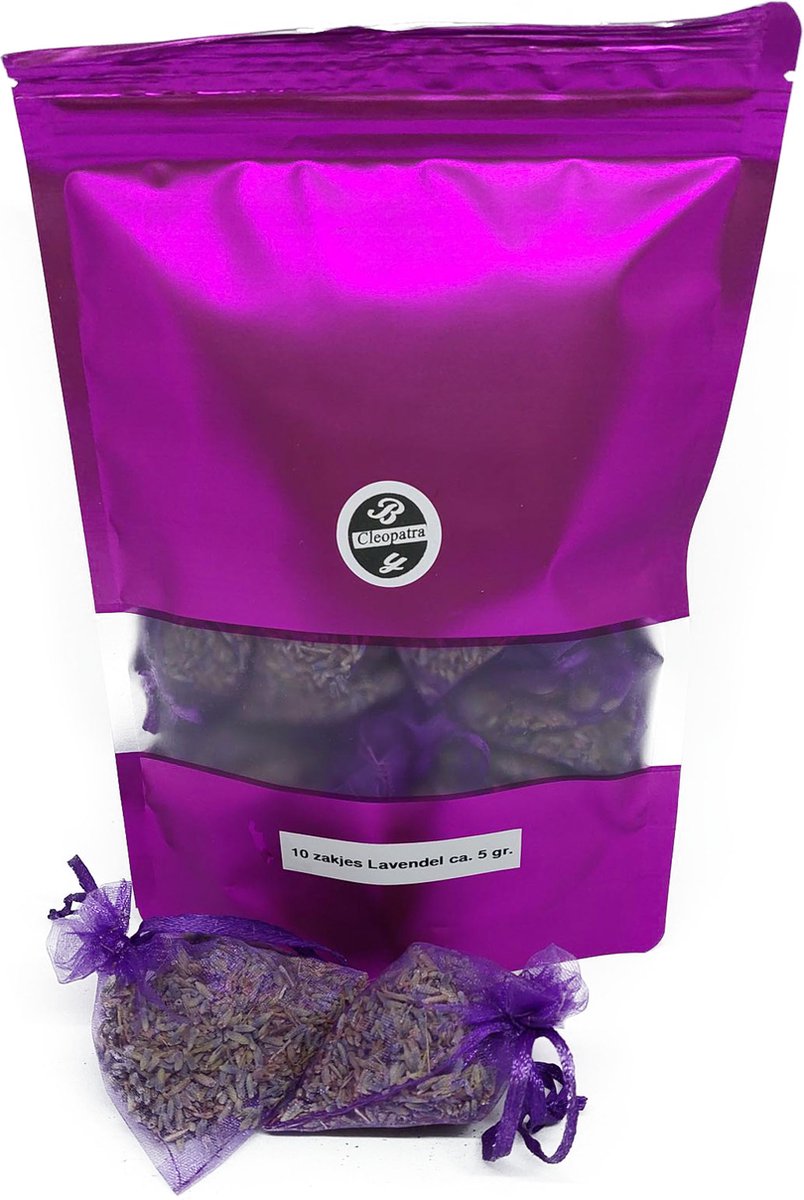 Lavendel 10 geurzakjes met extra Geluk beertje - ca. 5 gram lavendel per zakje - Anti motten - Anti insecten